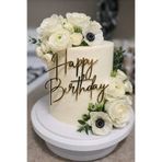 Ege Concept Life Gümüş Ayna Pleksi Happy Birthday Yazılı Pasta Hediye Süsü - Doğum Günü, Parti, Kutlama Dekoru