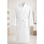 Ege Cotton Dokulu Pike Bornoz – Sabahlık %100 Pamuk, Hafif ve Hızlı Kuruyan Otel Kalitesi Premium Doku - L - XL - Kırık Beyaz