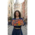 Ege Fular Şal Sanat Serisi – 30X20 cm Premium Kadife El Portföyü ve Çok Amaçlı Büyük Boy Cüzdan - 147-Renkli - 9