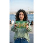 Ege Fular Şal Sanat Serisi – 30X20 cm Premium Kadife El Portföyü ve Çok Amaçlı Büyük Boy Cüzdan - Renkli - 6