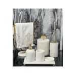 ege gross ASYA- GOLD TOP DETAYLI BEYAZ MERMER BANYO SETİ- 7 PARÇA
