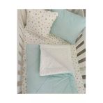 Ege Home 4 Parça Yorganli Bebek Uyku Seti Mint Yeşili Gold Yıldız