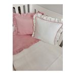 Ege HOME Decoration&Accessories Ege Home deluxe %100 pamuklu fırfırlı bebek pike takımı koyu pudra