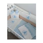 Ege HOME Decoration&Accessories Ege Home Deluxe 4 parça ayıcık nakışlı fırfırlı bebek nevresim takımı mavi