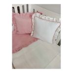 Ege Home Deluxe %100 Pamuklu Fırfırlı Bebek Pike Takımı Koyu Pudra