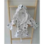 Ege Home Muslin Bornoz Pamuklu - 1-2 Yaş - Beyaz