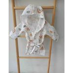 Ege Home Muslin Bornoz Pamuklu - 3 - 4 Yaş - Beyaz - Kiremit
