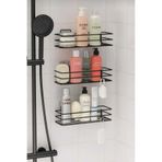 EGE HOME STORE Ömür boyu paslanmaz 3 adet banyo duş rafı duş şanpuanlık duvar düzenleyici organizer siyah