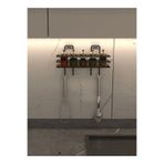 EGE HOME STORE Siyah yapışkanlı 4 kancalı banyo rafı baharatlık banyo rafı şampuanlık duş askısı