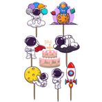 Ege Pastacılık Astronot Uzay Doğum Günü Kız Erkek Çocuk Maket Pasta Kürdanı Pasta Süsleri Cupcake Kürdan Süsleri