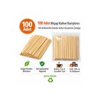 EGE TOPTAN GIDA Ahşap Kahve Karıştırıcı 100’lü – Bambu Tek Kullanımlık Karıştırma Çubuğu Cafe Ofis Ev