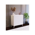 EGEALP MOBİLYA Çizgi Kapaklı, Beyaz, Çok Amaçlı, MDF, 2 Kapaklı, Dolaplı, 80x75x40 cm Konsol
