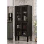 EGEALP MOBİLYA Mdf siyah 4 Kapaklı (panjur Kapak) Kiler Dolabı