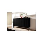 EGEALP MOBİLYA Modern Çizgi Kapaklı MDF siyah Konsol - 120x40x60 cm