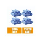 egeayazambalaj Çöp Torbası Orta Boy Mavi 55x60 Çöp Poşeti 20 Li X 20 Rulo