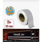 Egebant Düz Desensiz Metalize Gri Renk Gece Parlayan Reflektif Bant 10 cm 10 Metre