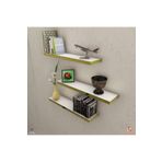 Egecan Mobilya Beyaz Gold Uçan Duvar Rafı 3 Lü Set Gizli Raf 50-50-50 Gold Beyaz