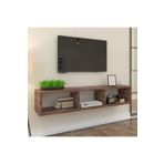 Egecan Mobilya Ceviz 140 Cm Tv Ünitesi Tv Standı Duvar Rafı Kitaplık