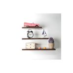Egecan Mobilya Ceviz Duvar Rafı 3 Lü Set Gizli Raf Uçan Raf Yüzen Raf Kitaplık (50-40-30) Ceviz