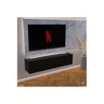 Egecan Mobilya Siyah 110 Cm Tv Ünitesi Tv Sehpası Duvar Rafı Kitaplık