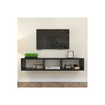 Egecan Mobilya Siyah 140 Cm Tv Ünitesi Tv Sehpası Tv Standı Duvar Rafı Kitaplık