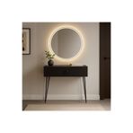 Egecan Mobilya Siyah Metal Ayaklı Modern Dresuar – 80x20x20 cm, Suntalam, Minimalist Antre ve Salon Konsol Dolabı