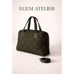 Egem Atelier Kapitone Desen Omuz Çantası - Haki