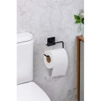 Egem Home Kare Yapışkanlı Siyah Açık Tuvalet Kağıtlığı Wc Kağıtlık Tutucu