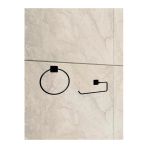 Egem Home Siyah Yapışkanlı Kare Havluluk Ve Solo Havluluk Seti Banyo Seti