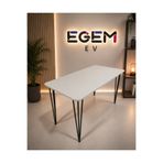 EGEMEV 60×120 Metal Ayaklı Masa Mutfak Masası Çalışma Masası Bilgisayar Masası Masası ofis masası (SADECE MASA)