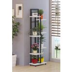 EGEMEV ÇİÇEKLİK STANDI METAL SAKSILIK AHŞAP ÇİÇEK RAFI 8 BÖLMELİ ÇİÇEKLİK 125CM