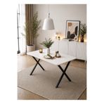 EGEMEV Mutfak Masa Takımı 60x120cm Yemek Masası X Metal Ayaklı Masa ÇALIŞMA MASA [SADECE MASA]