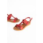 Ege's Shoes Kadın Kırmızı Bodrum Sandalet