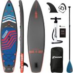 Eggory 335 cm x 81 cm x 15 cm Şişme Paddle Board – Şişme Sup Board 150 kg Taşır Şişme Sörf Tahtası - Siyah