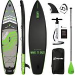 Eggory 335 cm x 81 cm x 15 cm Şişme Paddle Board – Şişme Sup Board 180 kg Taşır Şişme Sörf Tahtası - Yeşil - Siyah