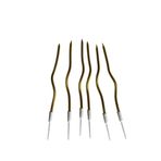 Eğik Pasta Mumu Altın Renkli 6 lı 14 cm