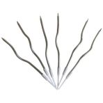 Eğik Pasta Mumu Gümüş Renkli 6 Lı 14 cm