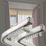 Eğimli cumbalı pencere çift perde T sistemi - ayarlanabilir 1,2 m (3,9 ft) alüminyum alaşım ray pürüzsüz perdelik montaj için esnek tavan ve duvar montaj parçaları