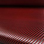 Eğimli karbon fiber kumaş 1 ADET 3K 200gsm 2x2 Kırmızı/Mavi Kevlar Karbon Fiber 3K * 1100D Karışık Kumaş Twill 20" / 50cm Aramid Elyaf Hibrit Karbon Kevlar Kumaş(Red,50cm witdh x 1m)