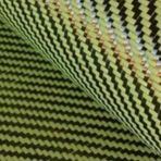 Eğimli karbon fiber kumaş 200gsm 1100D Sarı Kevlar ve 3K Karbon Elyaf Karışık Kumaş 2x2 Twill/Tahıl Karbon Kevlar Kumaş Aramid Elyaf 40" / 100cm Genişlik(1m x 2m 200g Twill Weave)