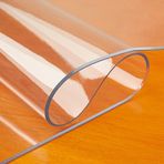 Eğimli Kenarlı PVC Yumuşak Cam Masa Koruyucu, 2 mm Kalın, Kahve Masası, Bar, Otel, Mutfak, Piknik için Şeffaf Su Geçirmez Masa Örtüsü (39 x 110 cm/100 x 280 cm)