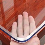 Eğimli Kenarlı Şeffaf 2 mm Masa Koruyucu, Yemek, Masa ve Kahve Masaları için Yıkanabilir PVC Masa Örtüsü, 60 x 100 cm, Dayanıklı ve Şık Yüzey Koruması