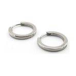 Eğimli Tasarım 18 MM Büyük Boy Halka Çelik Erkek Küpe E625 Çelik