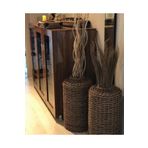 Egindra Metal Tel Hasır Örgülü Özel Tasarım Pampas Vazosu 50 Cm 2li Set