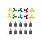 eğiteklab 10 Adet Dc Motor Deney Motoru + 10 Adet Pervane