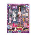 Eğitici Bebek ve Çocuk Cindy Doll Bebekli Lavabo ve Temizlik Seti (Çok Renkli)