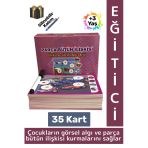 Eğitici Çocuk Görsel Algı Beceri Geliştirici Silinebilir Kalem 35 Kart Parça Bütün Ilişkisi 3-6 Yaş
