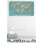 Eğitici Çocuk Odası Dünya Haritası Dünya Atlası Çocuk ve Bebek Duvar Sticker-60x105-3770 Dropçek eticaretdrpharitastcker-3770