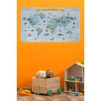 Eğitici Dünya Haritası Dünya Atlası Çocuk ve Bebek Odası Duvar Sticker-60x105-3791 Dropçek eticaretdrpharitastcker-3791