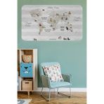 Eğitici Dünya Haritası Dünya Atlası Çocuk ve Bebek Odası Duvar Sticker -60x105-3812 Dropçek eticaretdrpharitastcker-3812